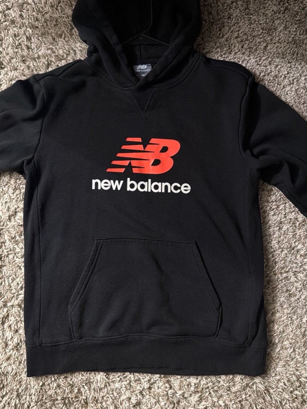 New Balance Black Crewneck Sweatshirt with Red Logo